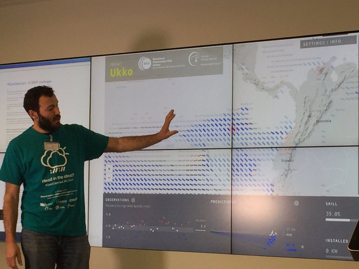 CopernicusECMWF's tweet photo. Visualising wind predictions with #CopernicusClimateChange #data #SISproject @carlo_tuitter #OpenDataHack @CopernicusECMWF @CopernicusEU https://t.co/B674KwyNF0