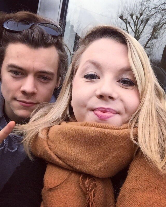 Harry with a fan in London today