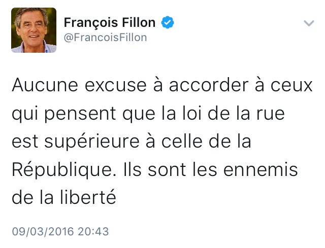 Le François #Fillon d'il y a un an était très dur avec le François #Fillon d'aujourd'hui. #Trocadero