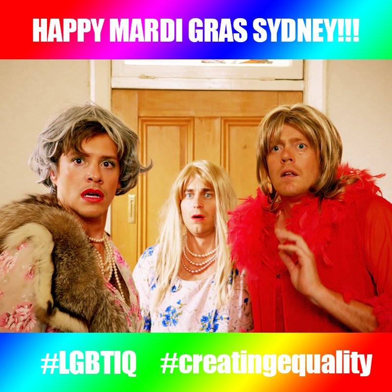 Happy #MardiGras Sydney!!! Hope you all had a wonderful night! Love the #AFewLessMen cast and crew! #lgbtiAU17 #creatingequality