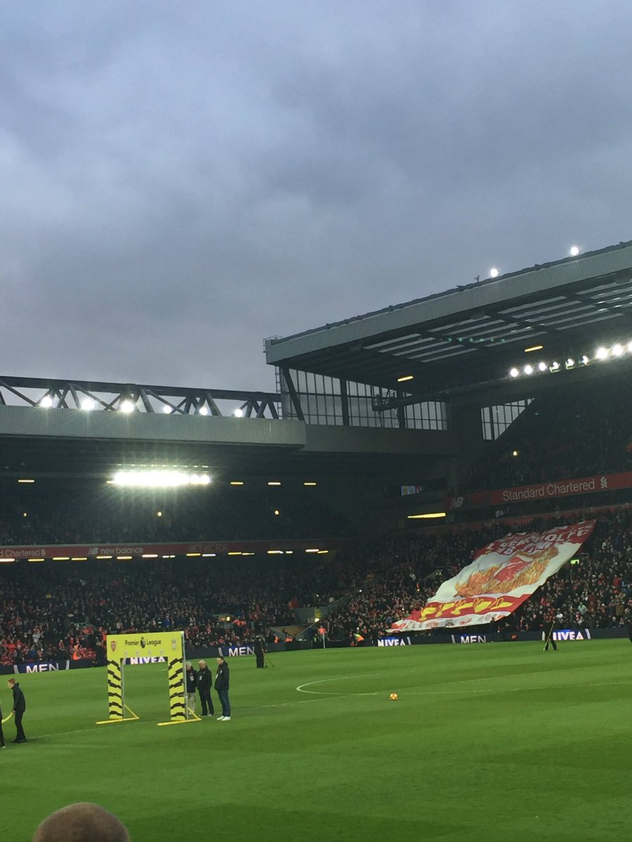 green_sue2018's tweet photo. Liverpool v Arsenal with my boy #anfield https://t.co/UqjucdMXbM