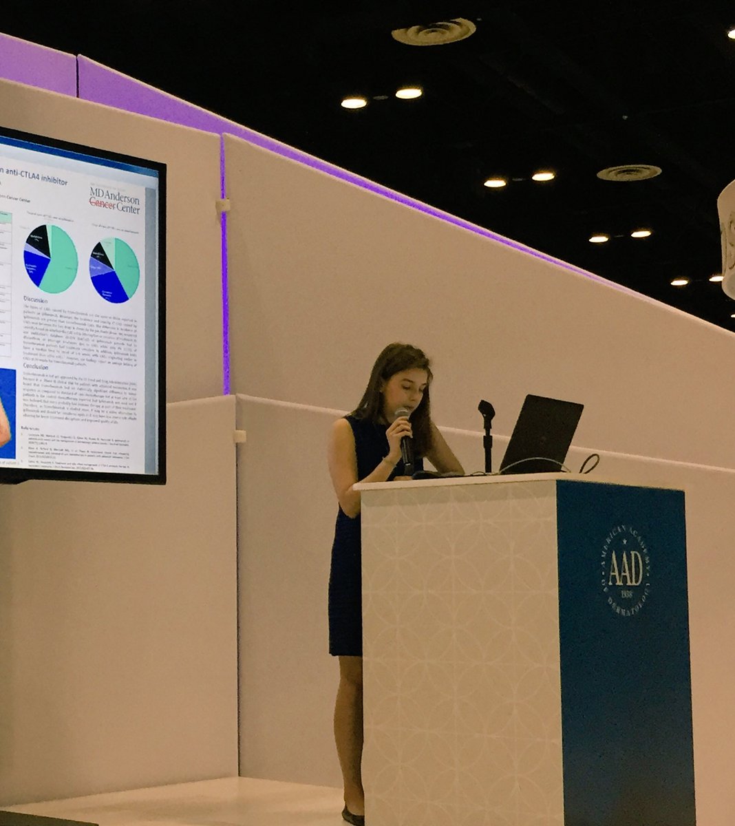 Proud to have 2 great med students <a href="/cartwelborn/">macartneywelborn</a> &amp; Shelby Kubicki presenting research from <a href="/MDAndersonNews/">MD Anderson Cancer Center</a> to our derm colleagues #AAD2017