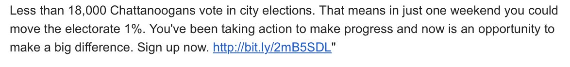 blake_kitterman's tweet photo. I don't know how I feel about less than 18% of Chattanoogans voting in elections...get out to vote friends! #VoteCHA https://t.co/zzIquJXXo6