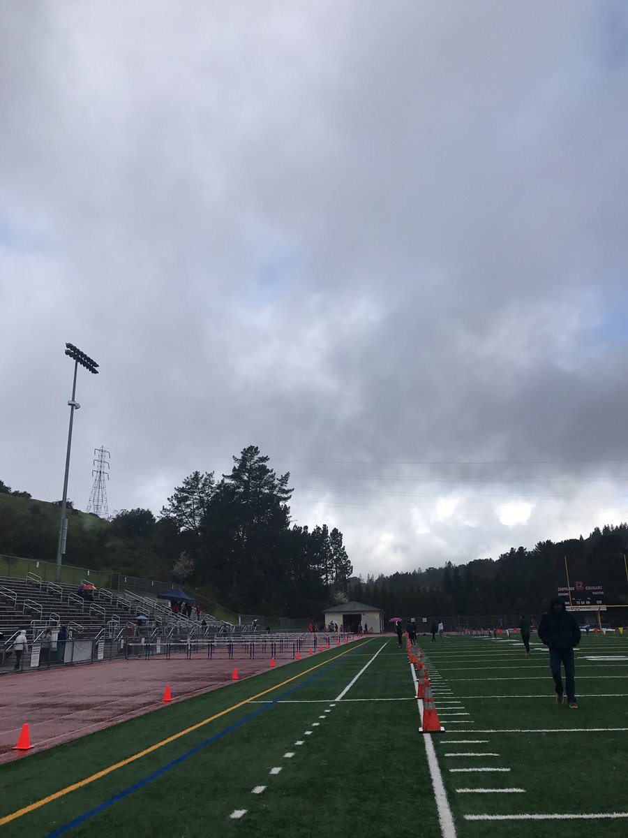 MatsTrack's tweet photo. Great weather for the Green &amp; Red Track scrimmage! ☔️☔️@CAMPOTRACKANDXC https://t.co/2Z9rsS89qF