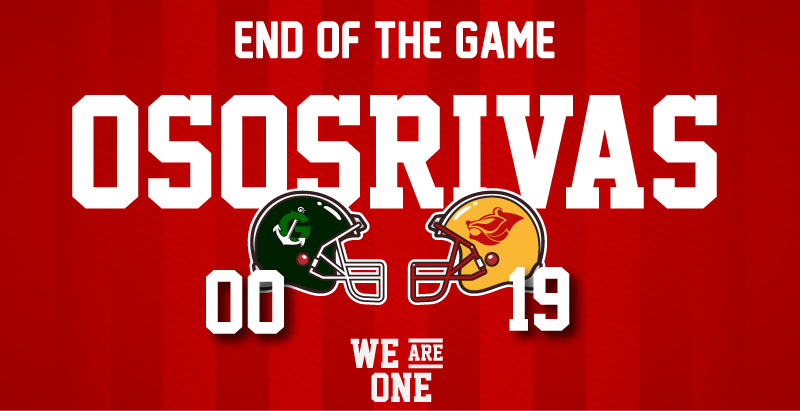 ososrivas's tweet photo. Final en Las Mestas.
@GijonMariners 0 - Osos Rivas 19
🏈 #WeAreONE https://t.co/sa5wUKZTcr