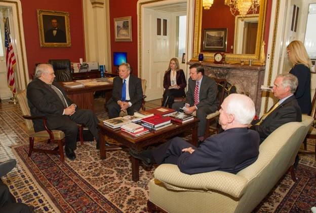 MarkSimoneNY's tweet photo. It now turns out all 50 Senators met with the Russian Ambassador. Here are McCain, Durbin &amp; others meeting with him: https://t.co/XnISWgVFIr