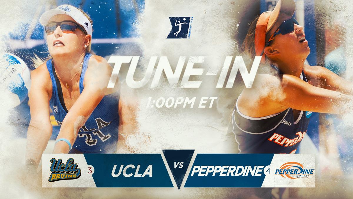 NCAAVolleyball's tweet photo. The loaded Pepperdine Kick-Off begins with No. 3 @uclabeachvb vs No. 4 @WavesBeachVB!

Watch: https://t.co/D6fAszvInH #NCAABeachVB https://t.co/l9KKJ8C8A8