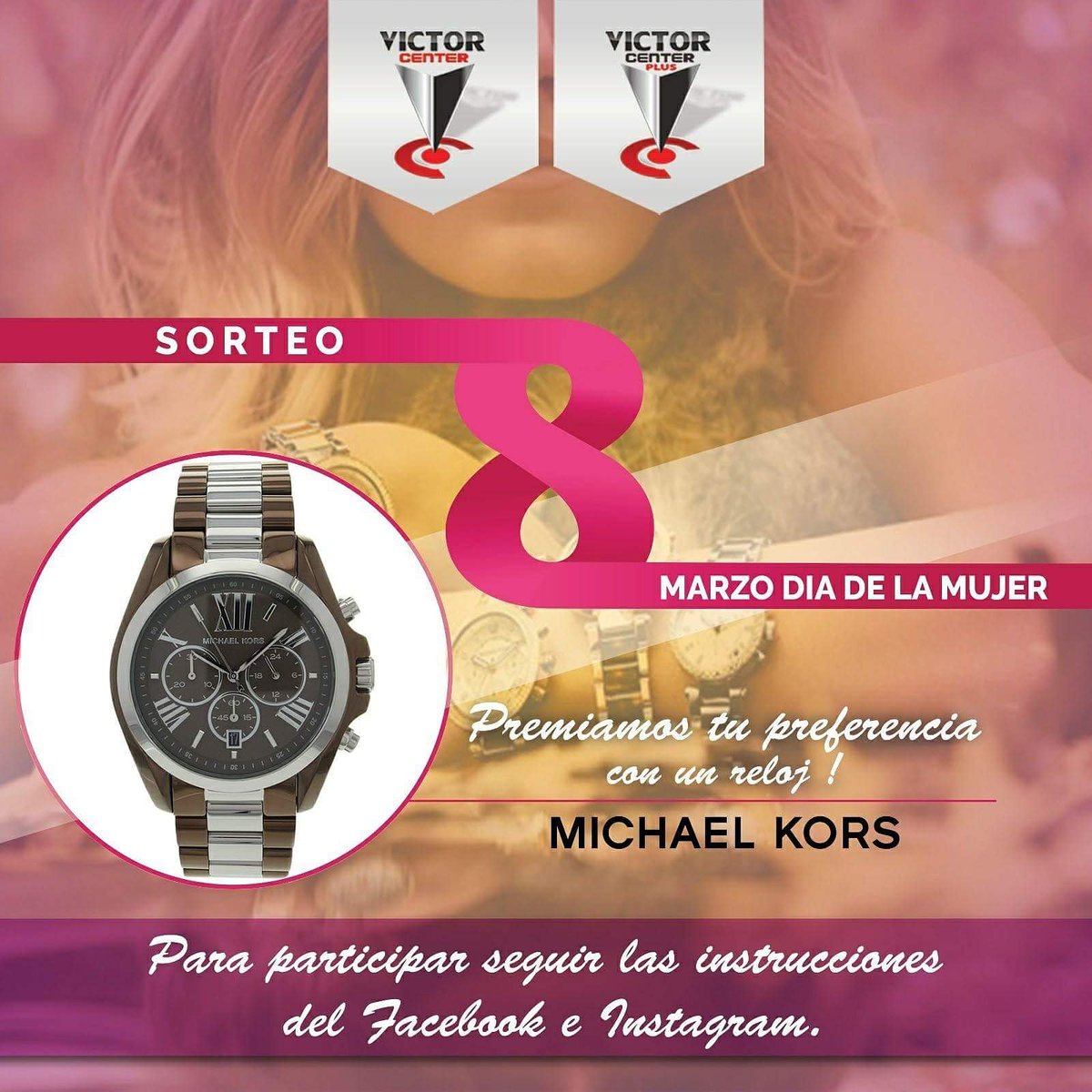 guiamedysalud's tweet photo. Querés ganar un Reloj #MichaelKors .. es fácil seguí las instrucciones  del fb e instagram  de Victor Center #diainternacionaldelamujer https://t.co/rtq1RnMLVy