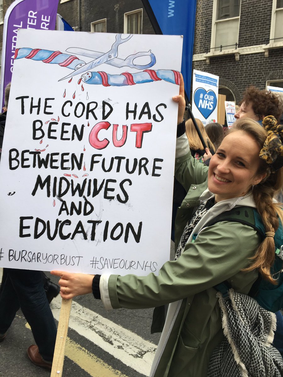 MumbaiMidwife's tweet photo. Fantastic sign 👇@wherescesca #NoIfsNoButsNoNHSCuts @MidwivesRCM @WeMidwives @LesleyPageRCM @Jeremy_Hunt #MoreMidwives NOW https://t.co/DmYBNs5MbL