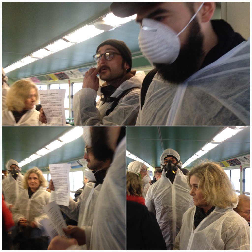 <a href="/NoGrandiNaviVe/">NoGrandiNavi Venezia</a> e #ambientevenezia flashmob #antismog nei vaporetti #Venezia "Rialto polveri sottili come un tunnel"