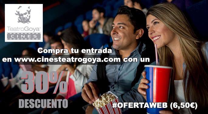 cinesteatrogoya's tweet photo. ¡Hoy todos al cine!
#OFERTAWEB ¡compra tu entradas en la web https://t.co/gadNYOq5Il y ahorrate un 30%, la entrada se te queda en 6,50€ ! https://t.co/X2rkQDhkoE