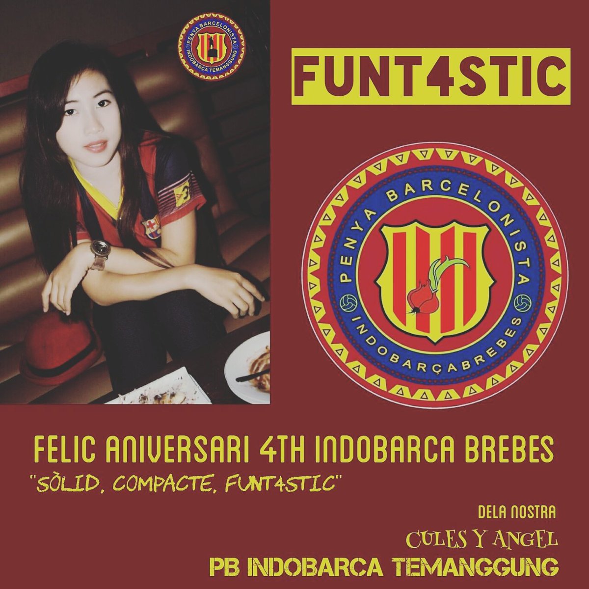 INDOBARCA_TMG's tweet photo. Happy Anniversary yg ke 4 @INDOBARCA_BBS 
Kompak, sukses, langgeng yak..
#Funt4stic https://t.co/FHdUEo14Vy