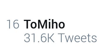 "ToMiho" with 31.k Tweets!

TOMIHO PowerCoupleAtPBBBN