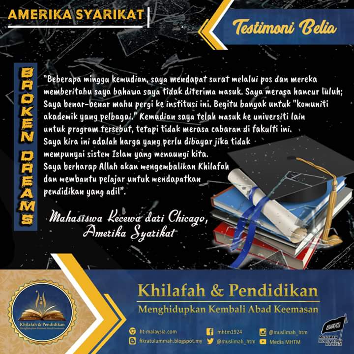 Muslimah_HTM's tweet photo. Testimoni Belia | Broken Dreams | Amerika Syarikat..
 https://t.co/WzcXfXIftq
#pendidikan_khilafah #khilafah_education https://t.co/XASJ3agWFp