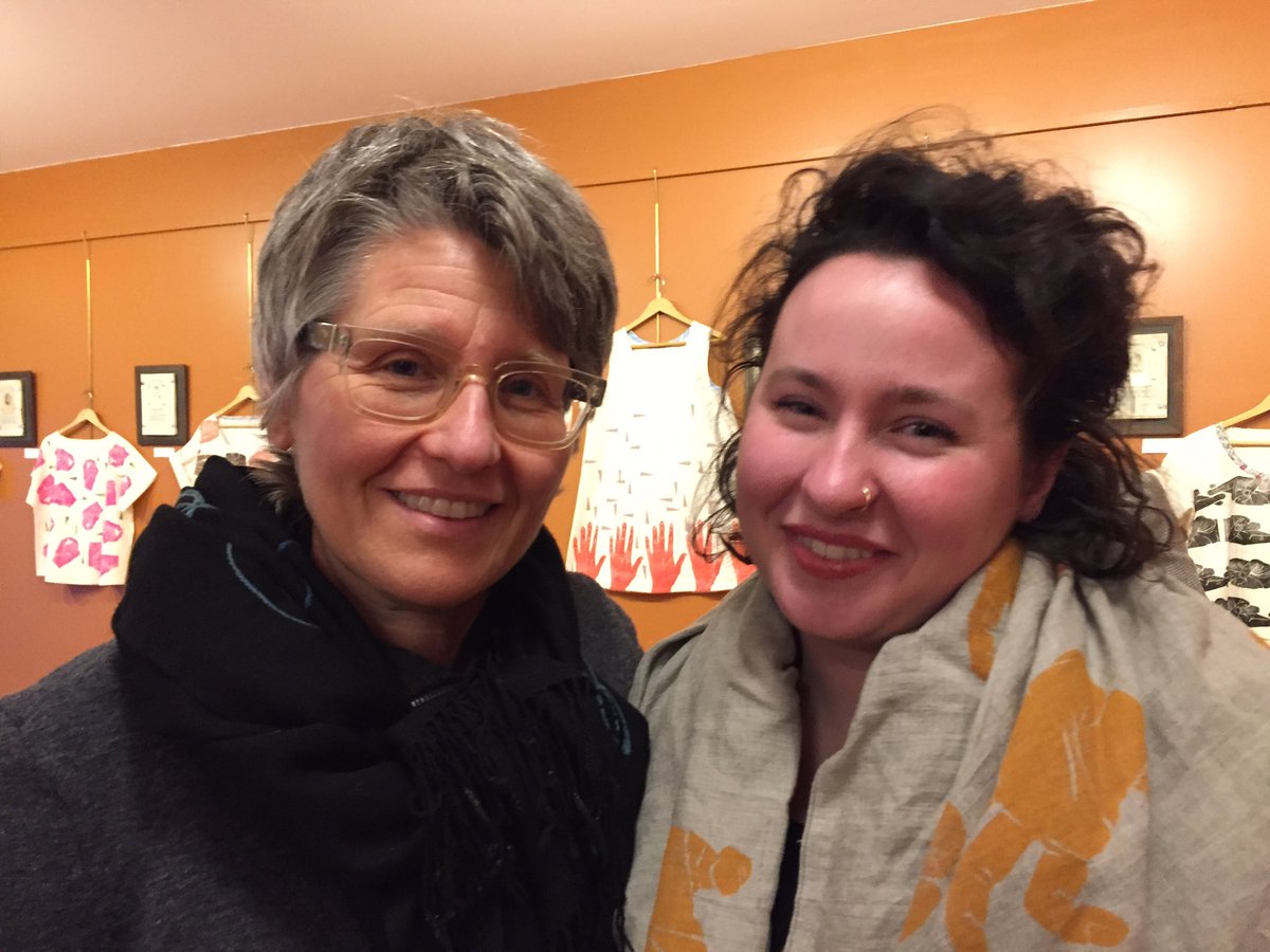 Yogapeggy's tweet photo. Jane and Paige at art opening in Dublin NH https://t.co/w5CfOVLEp4
