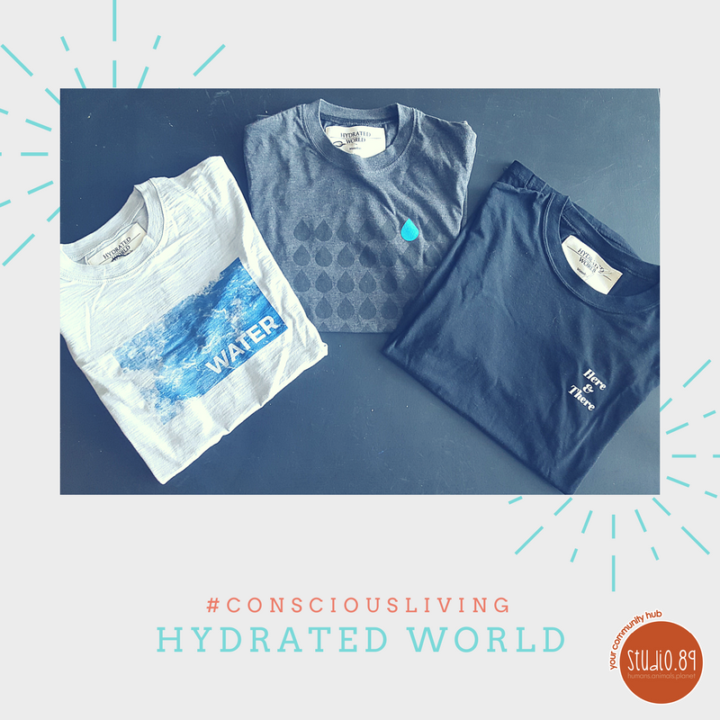 Studiooo89's tweet photo. On the retail wall:@HydratedWorld, a Waterloo-based org. selling cool shirts in support of water initiatives worldwide! #consciousliving https://t.co/2LroqpWtkT