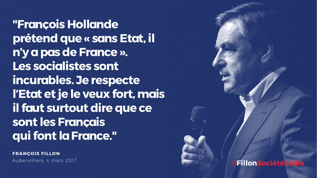 Le redressement national ne peut pas venir que du sommet à coups de lois et de décrets. #FillonSociétéCivile