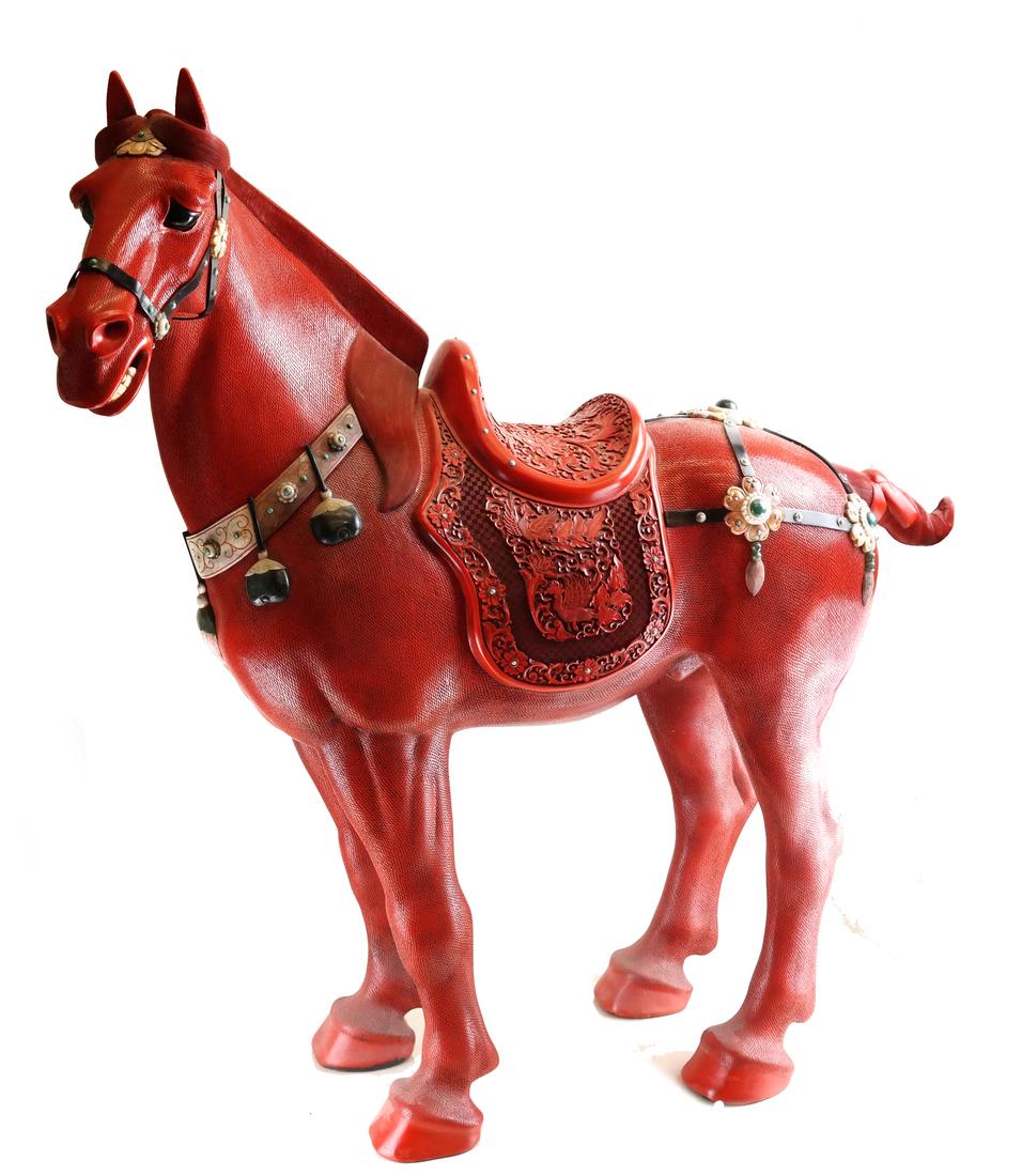 Chinese Cinnabar Lacquer Tang Style Horse achieves $25,000. Kicking off four March sales. #auctionupdate #asiaweek