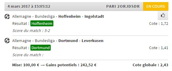 MightyProno's tweet photo. #NonoMontante 〽️

⚽️l 🔹Dortmund + Hoffenheim @ 2,43 ✅

💰Mise perso: 100€ // Gains: 242,52€ ✅

#DeutschQualitat
#TeamParieur #ParionsSport 🍀 https://t.co/OYiYt9qG7a