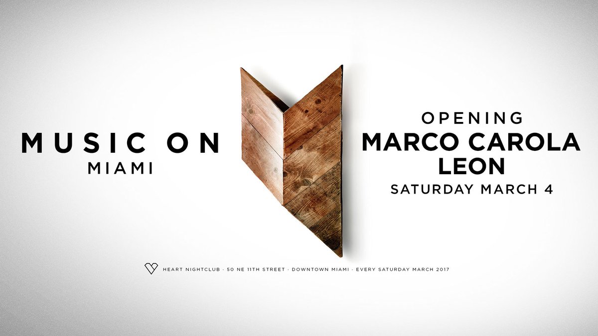 MusicOnOfficial's tweet photo. The beat goes on in Miami ❤️ tonight with @marcocarola & @leonrave at #Heartmiami #musiconopening #miami https://t.co/fFy6jlSCkv https://t.co/tU8HDbwE9u