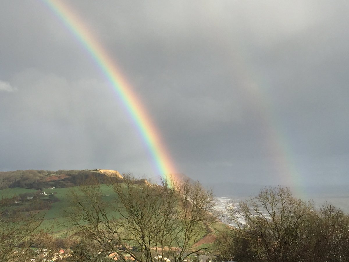 Rainbows over Golden Cap #Charmouth #Dorset #jurassiccoast #rainbow