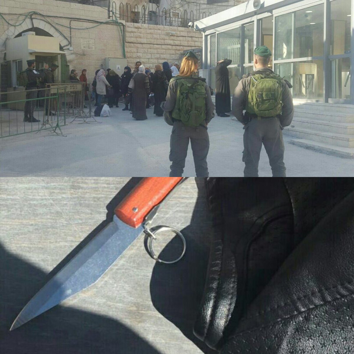 MickyRosenfeld's tweet image. Border police at cave of Patriachs in Hebron prevent terrorist attack. Palestinian terrorist age 20 arrested with knife. Security continues.