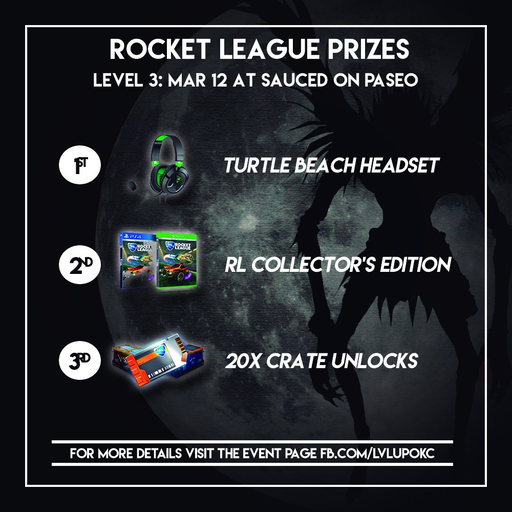 We have some awesome prizes up for grabs in both tournaments!
Come join us next week for LVL Up: Level 3 at Sauced!