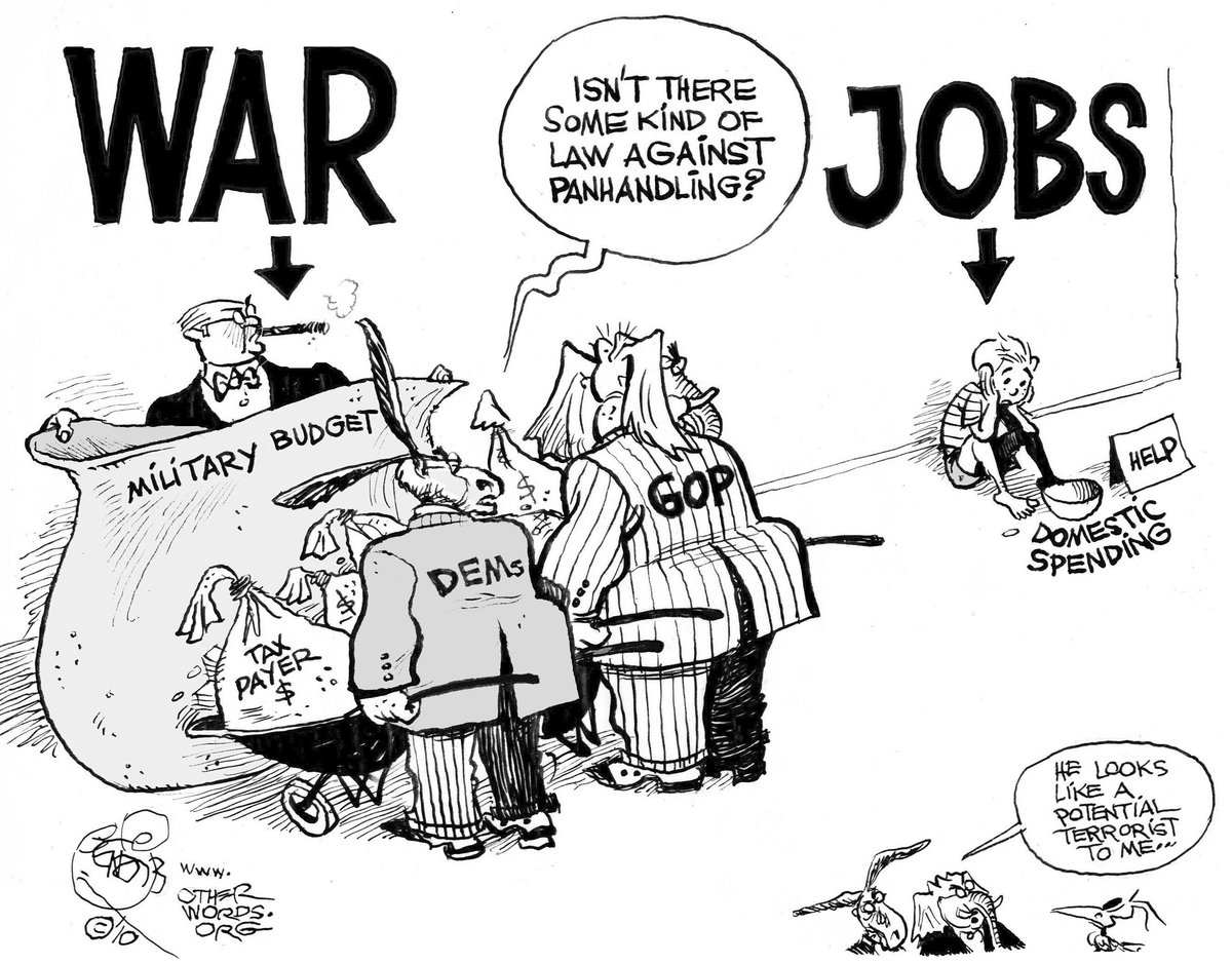 United States military budget, cartoon