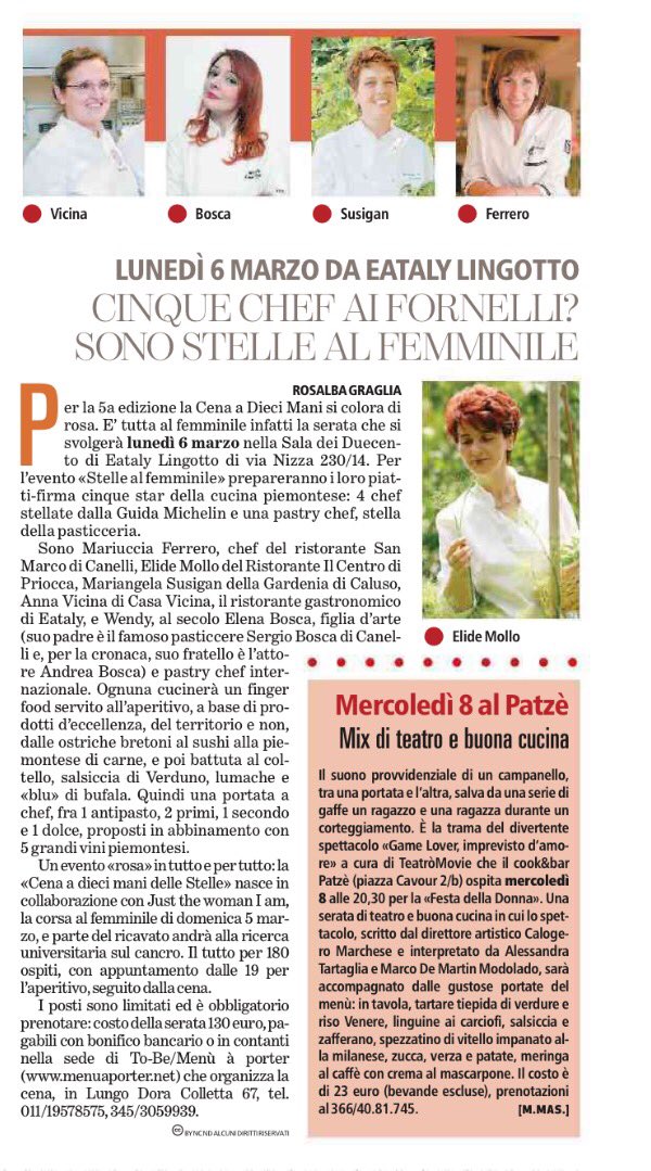 CristinaMuzzare's tweet photo. Cinque stelle ai fornelli il 6 Marzo al Lingotto e noi non possiamo mancare 😃Affiancheremo @MSusigan con la #sfogliadiNonnaGiulia 💕 https://t.co/pv6EPqkdoE