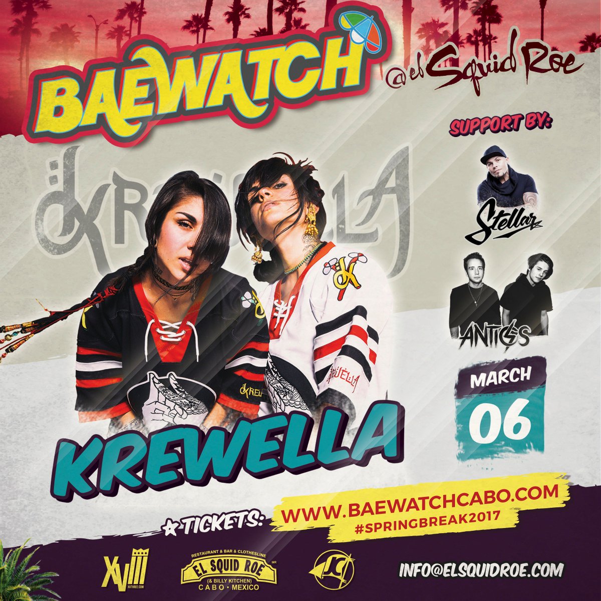 Spring Break Krew!! Come party with us in Cabo on 3/6 🌴🌴 tix: baewatchcabo.com https://t.co/PQuWOTQAvc