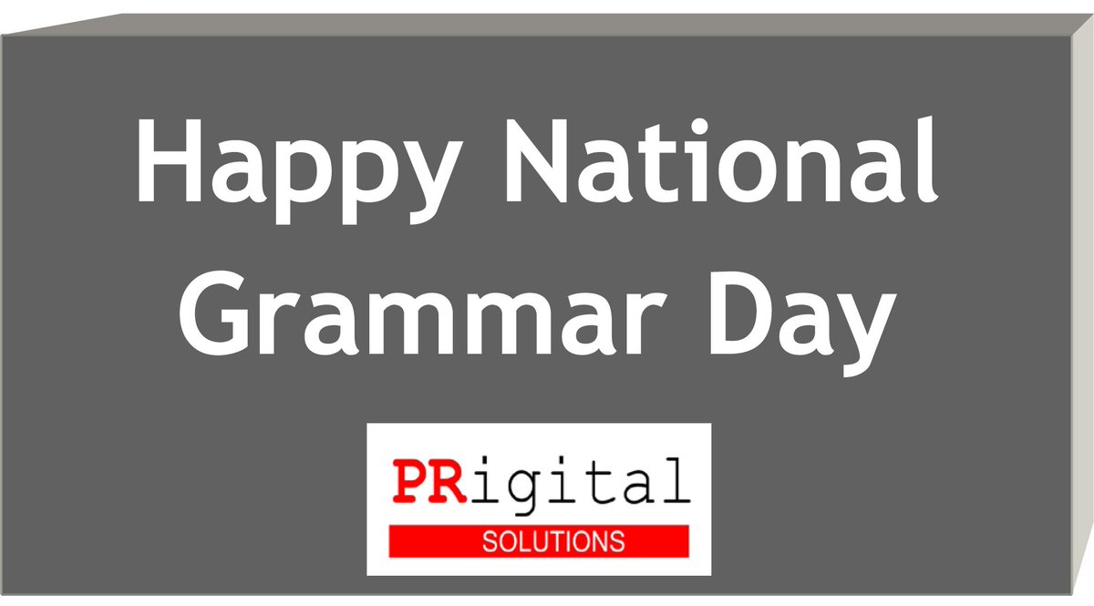 24_comm's tweet photo. It's our favorite day of the year! #GrammarDay #GoodWritingMatters #WordGeeks
#PRigitallovesgrammar https://t.co/X5x3osCSQ4