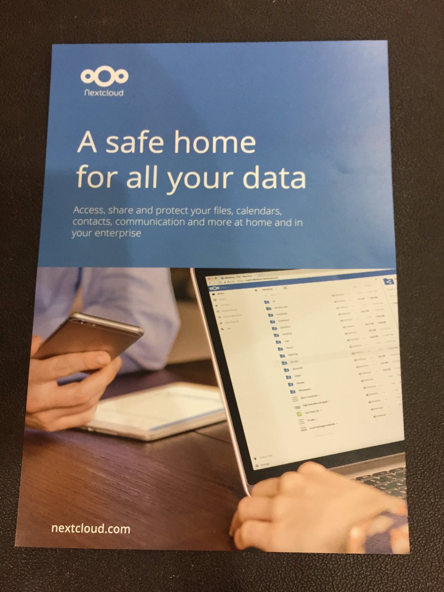 matsteury's tweet photo. Keep your data! #SCALE15x #Nextcloud https://t.co/LDZjYLUH8s
