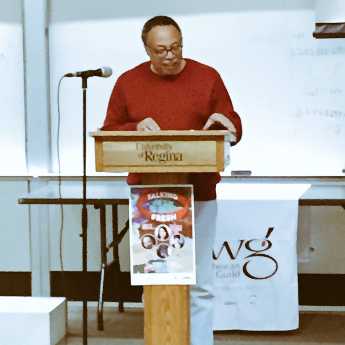 CdnShieldCarla's tweet photo. #GeorgeElliottClarke #TF15 at 1:30! @SageHillWriting @saskartsboard @SaskCulture @CityofRegina @CanadaCouncil @SKWritersGuild @VertigoSeries https://t.co/viFUuXrCLI