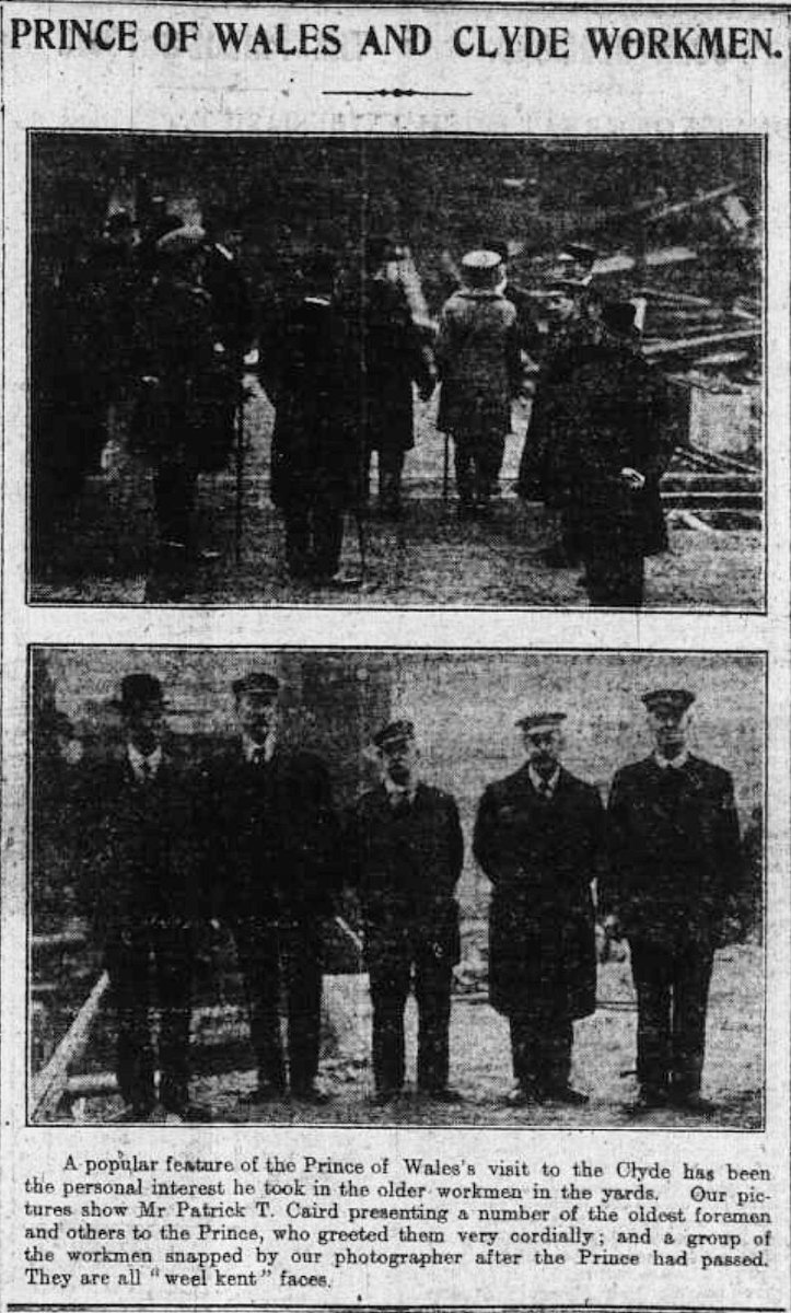 #otd 1918 – Edward, Prince of Wales, made war-time visit to Greenock. #ww1 #inverclyde #inverclydeshipbuilding