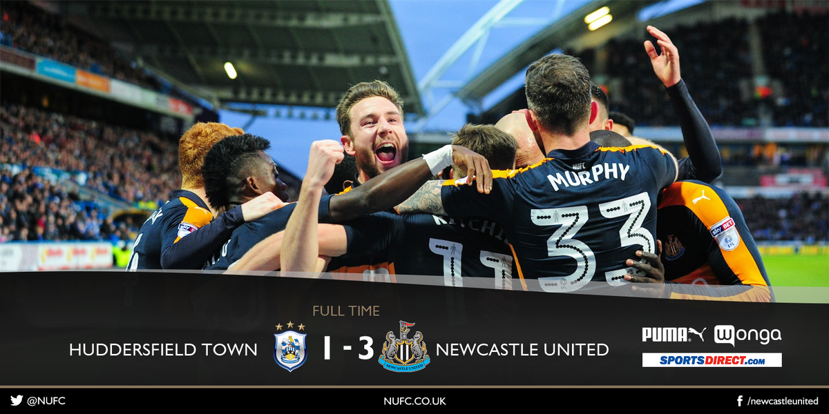 NUFC's tweet photo. FULL TIME Huddersfield Town 1-3 Newcastle United

It's another magnificent result for the Magpies!!! #NUFC https://t.co/wZHQmZmr5h