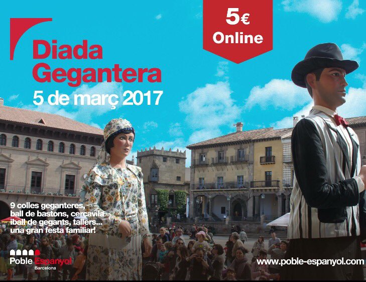 I demà tindrem una jornada  doble al poble espanyol Acompanyant a l'associació Arreplegagegants <a href="/bcncultura/">Barcelona Cultura</a>  <a href="/PobleEspanyol/">Poble Espanyol</a>