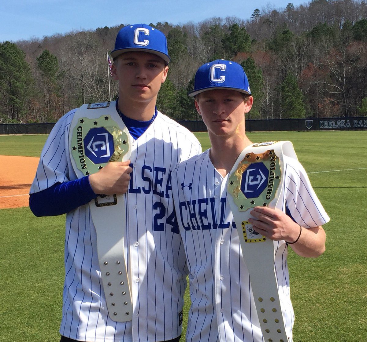 chshornetbball's tweet photo. Watkins takes Hitter of the Week belt after going 5-5 (two 2B) at the plate over last two games. Case retains Pitcher of the Week honors. https://t.co/lVVS6Up2EC