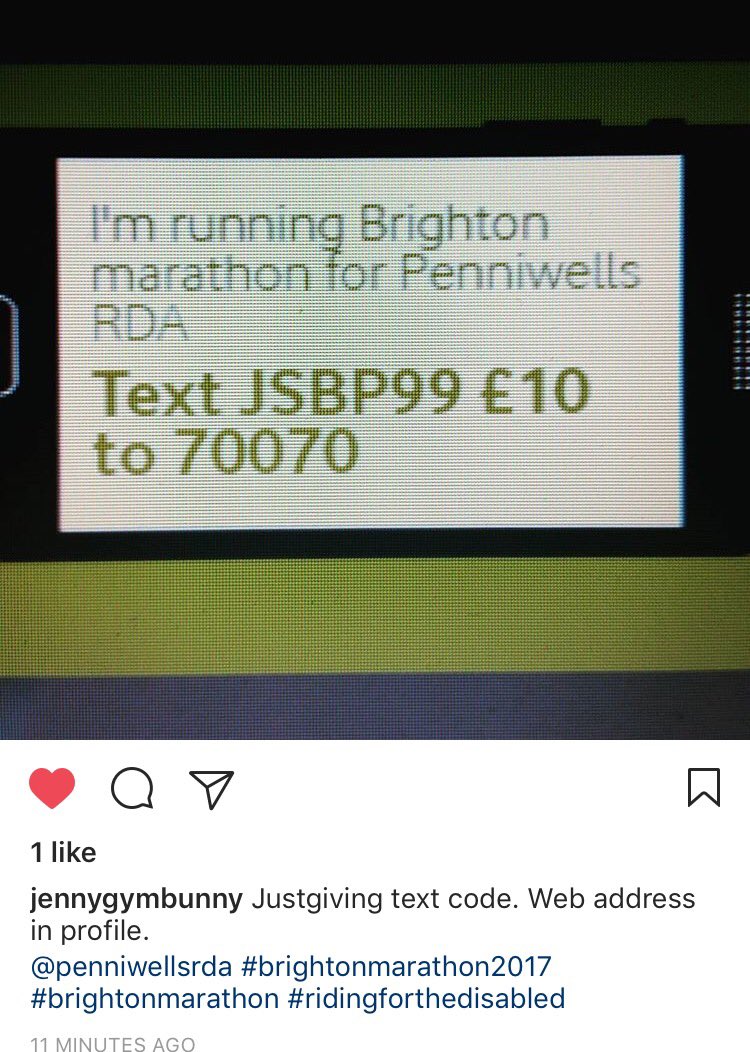 penniwellsrda's tweet photo. Please support Jenny #charity #fundraising #changinglives @RDAnational @RDA_London #brighton #marathon @BrightonMarathn https://t.co/1GBmJfHNmd