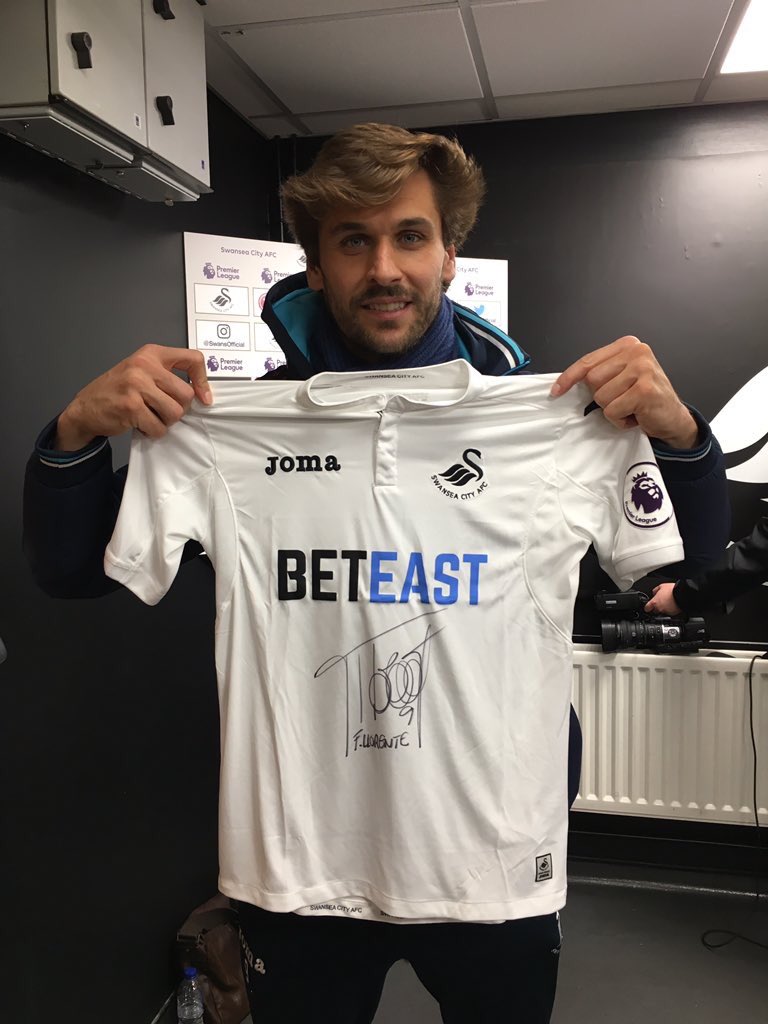 Fernando Llorente (@llorentefer19) on Twitter photo Delighted with the three points! Follow <a href="/SwansOfficial/">Swansea City AFC</a> and RT for a chance to win my signed <a href="/SwansClubShop/">SwansClubShop</a> shirt! 👍 Delighted with the three points! Follow <a href="/SwansOfficial/">Swansea City AFC</a> and RT for a chance to win my signed <a href="/SwansClubShop/">SwansClubShop</a> shirt! 👍