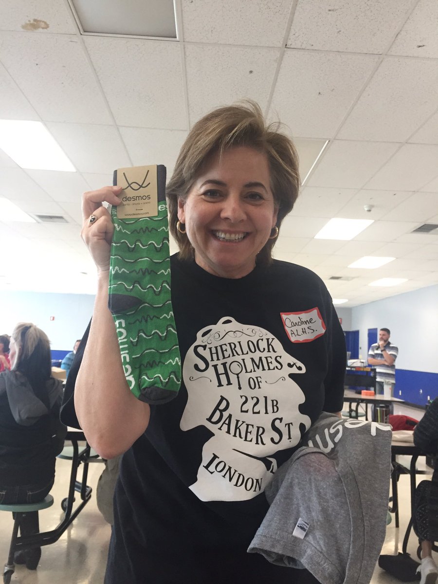 JessieKach's tweet photo. @owen_nolte just won these fabulous @Desmos socks for @2Learn2gether!! Everyone's a winner @ #edcampchaffey 🤓👍🏻 https://t.co/4Gdax0pbUp