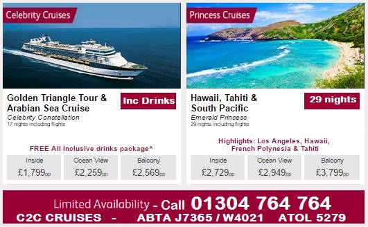 C2CCruises's tweet photo. Our best deals on this weeks cruises 01304 764 764 https://t.co/Xs1adeotj7