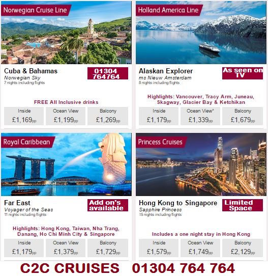 C2CCruises's tweet photo. More cruise deals 😀🚢01304 764 764⚓️ https://t.co/ese397jOdT