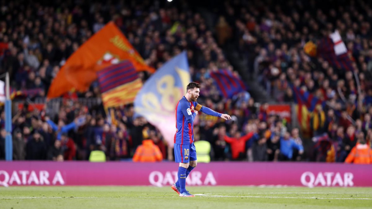 FCBarcelona's tweet image. 👤👤 Today's crowd at Camp Nou, 77,117 - hope you all enjoyed the goals from #Messi and @neymarjr in the first half! #FCBlive #ForçaBarça