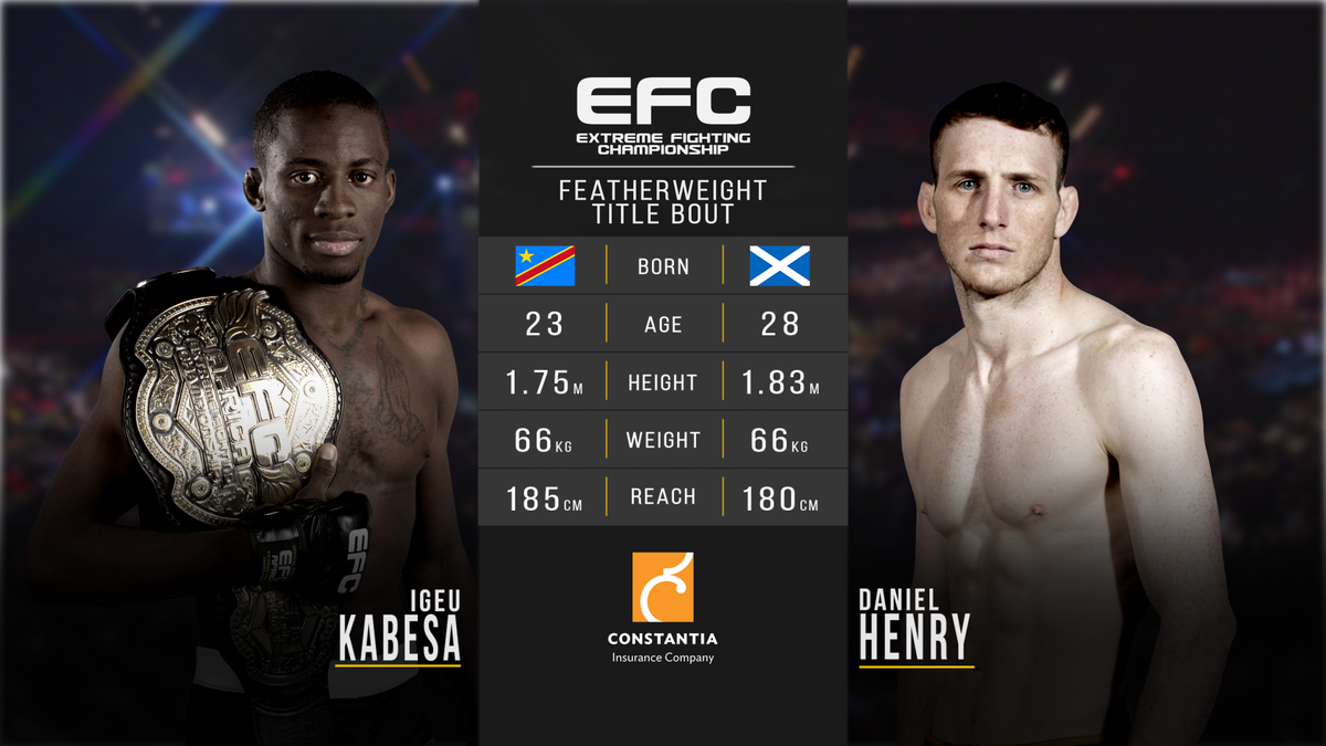 EFCworldwide's tweet photo. Fight 10: Featherweight Title
@icemoney59 vs @DannyHenryMMA
#EFC57 https://t.co/Rn3oO7Kvvl
