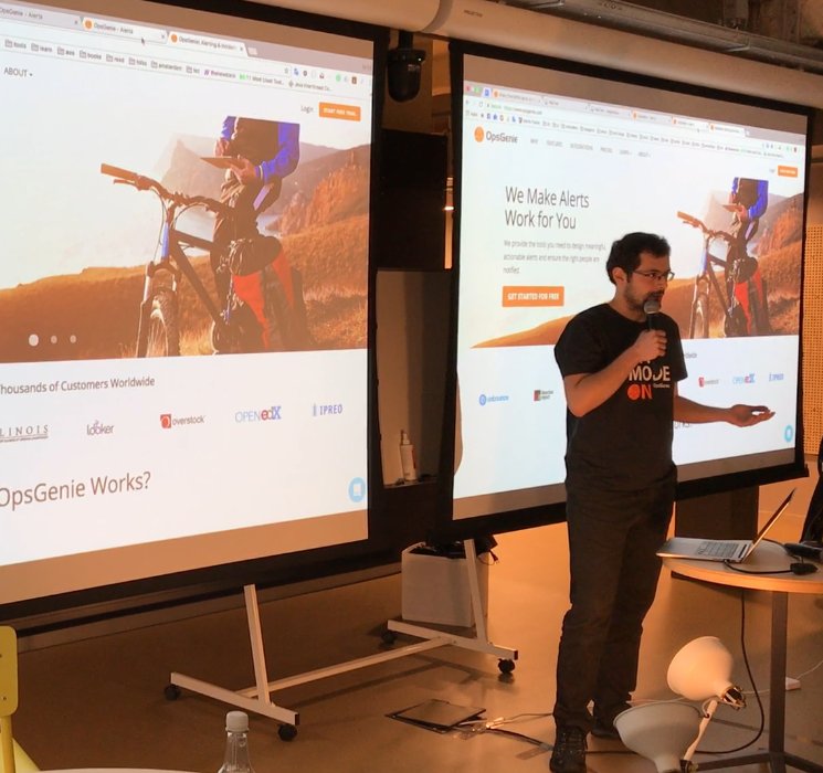 srhtcn's tweet image. Presenting our application in @Atlassian #ConnectWeek... It's been a great week in #Amsterdam. Thanks #OpsGenie and #Atlassian!