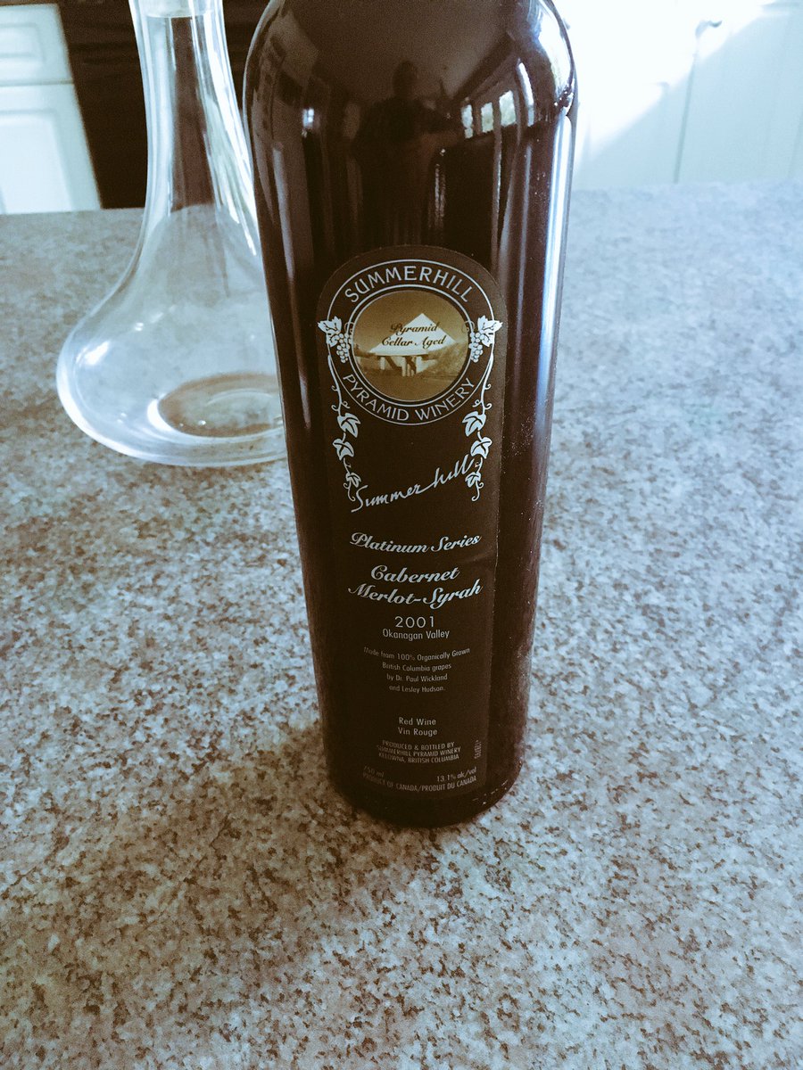 blindshady's tweet photo. @summerhillwine I'm curious if you think I've aged this one long enough.... time to drink? #bcwine #lovewine @KalieWhitaker @BCWineTrends https://t.co/BvzH0b0FMh