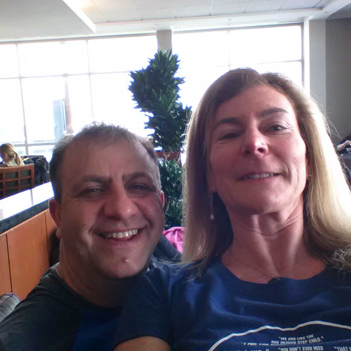 HeidiLevitt's tweet photo. Look who I found in the lounge in YVR heading to PDAC and me back from @ypo Edge 2017 in Vancouver. https://t.co/ZdnsSY5fZJ