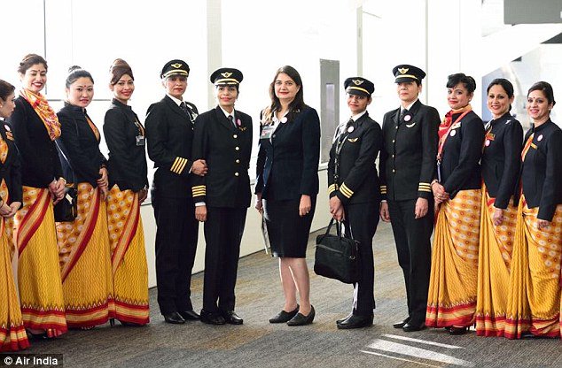 Air India claims record by completing first ever round-the-world flight of plane crewed entirely by women dailym.ai/2mRl2BL