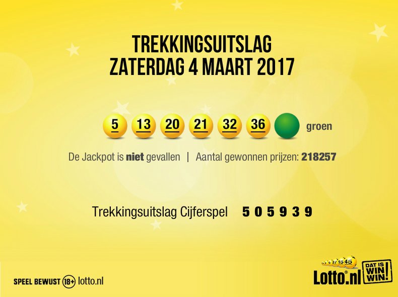 Lotto Trekking Uitslag Nl Lotto Trekking Uitslag Nl