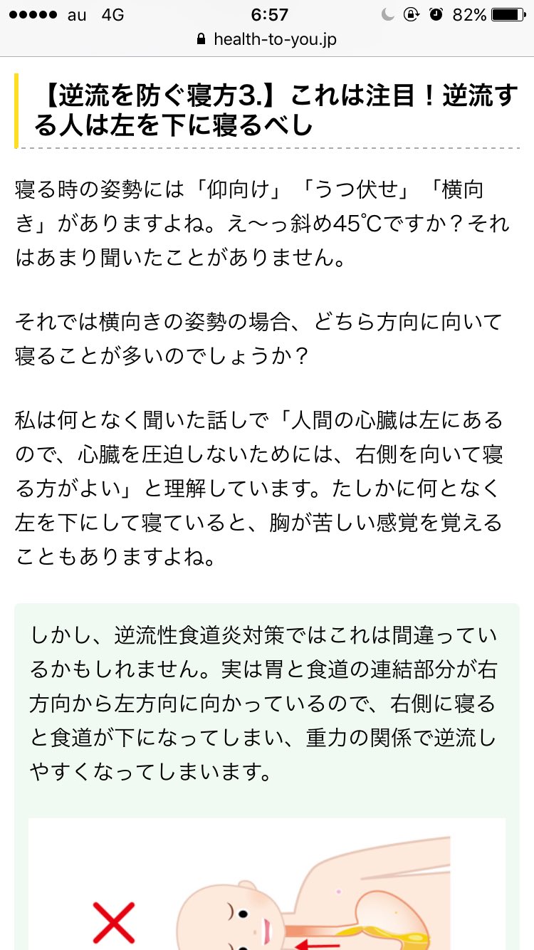 玉藻御前 ともた 1g連ver בטוויטר 朝の5時前に目が覚めて お腹すいた٩ ๑ ᴗ ๑ ۶ そして衝撃的事実を知ってしまった 身体の右を下にして寝ると消化に良いと思ってそうしていたのですが 逆流性食道炎のひとは身体の左を下に と 今知りました